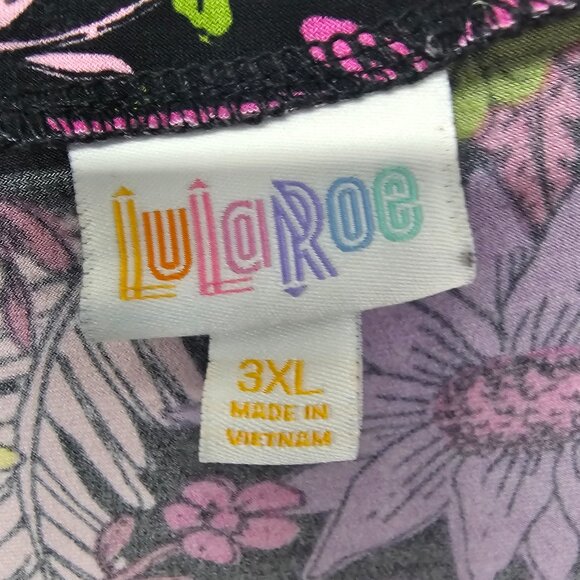 LuLaRoe Purple Black Floral Skirt 3XL - Picture 8 of 10